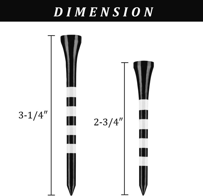 MAZEL Natural Wood/Bamboo Golf Tees 2 3/4 Inch & 3 1/4 Inch,Pack 50 or 120,Reduce Friction & Side Spin,More Stable Golf Tees - Image 3